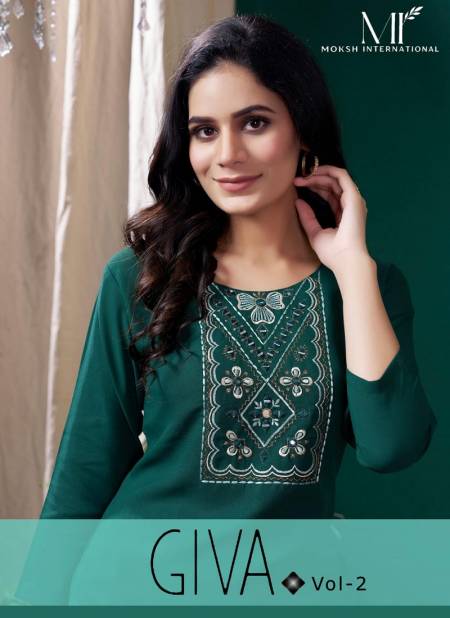 Giva Vol 2 By Moksh Maaza Cotton Handwork With Pocket Kurti Exporters In India